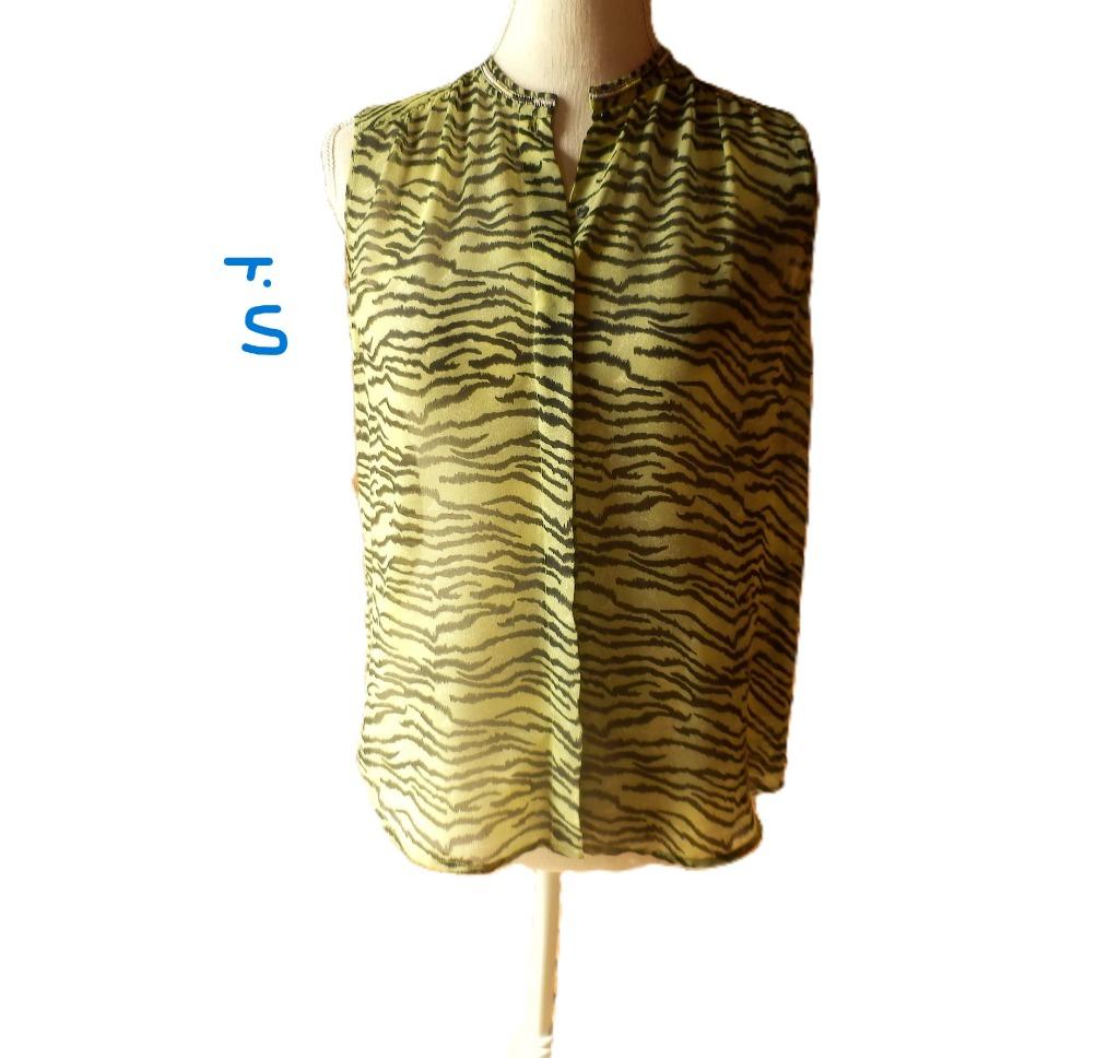 (115) -blouse femme t.36 verte et noire - Maison Scotch -, Enlèvement ou Envoi, Taille 36 (S), Vert, Comme neuf