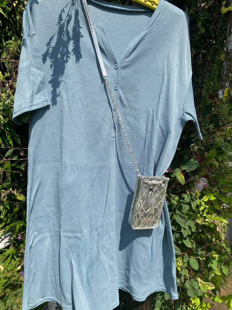 Lichtblauwe hemdjurk XL, Kleding | Dames, Jurken, Ophalen of Verzenden