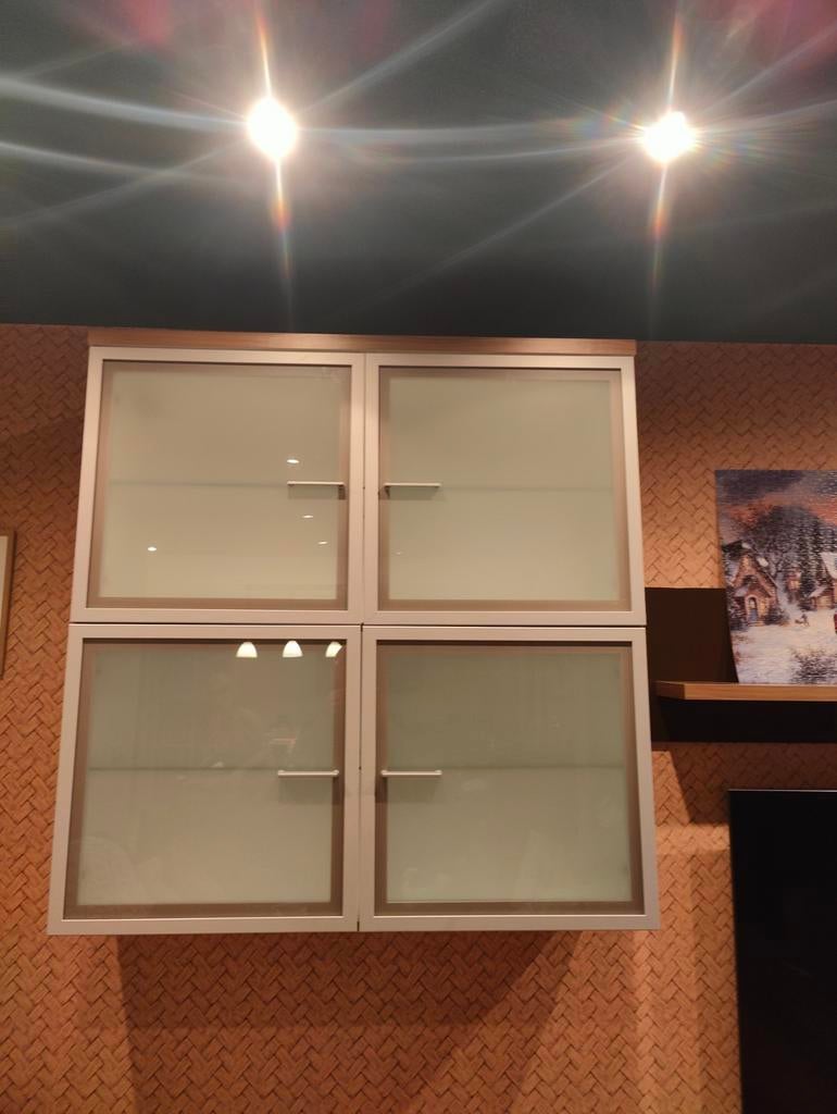 Vitrine murale design – portes verre dépoli, Enlèvement, Comme neuf, Verre