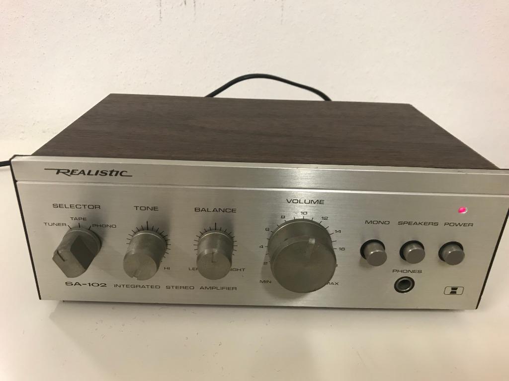 Amplificateur réaliste SA-102, TV, Hi-fi & Vidéo, Enlèvement ou Envoi, Reconditionné, Stéréo, Moins de 60 watts