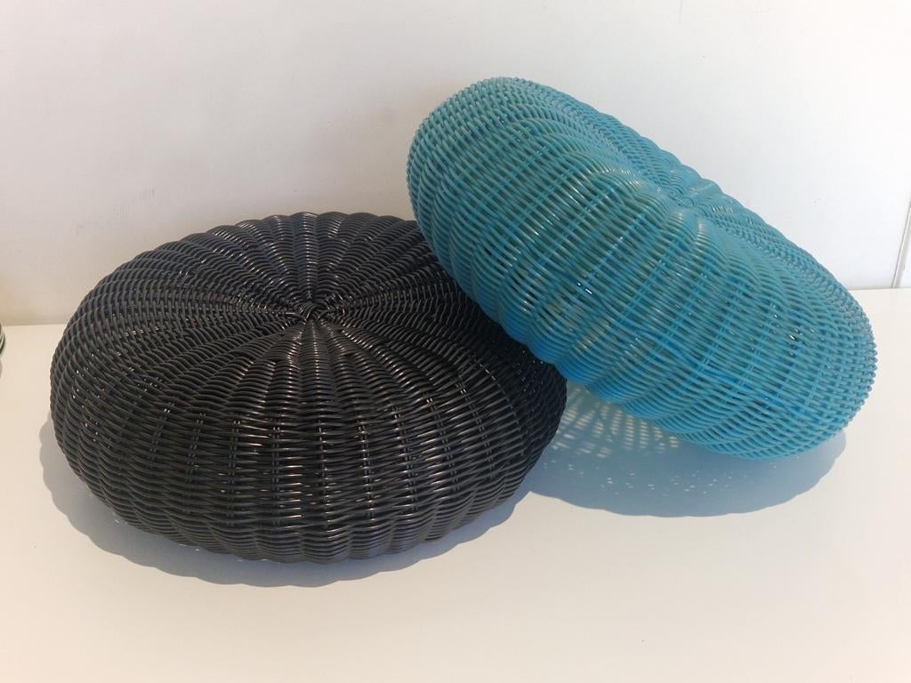 HOCKER Scandinavisch design Ottoman, vintage ikea , 2 besch, Minder dan 50 cm, Rond, Minder dan 50 cm, Ophalen of Verzenden