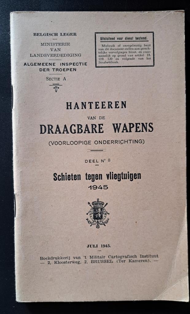 ABBL Hanteeren van de Draagbare Wapens 1945, Verzamelen, Ophalen of Verzenden