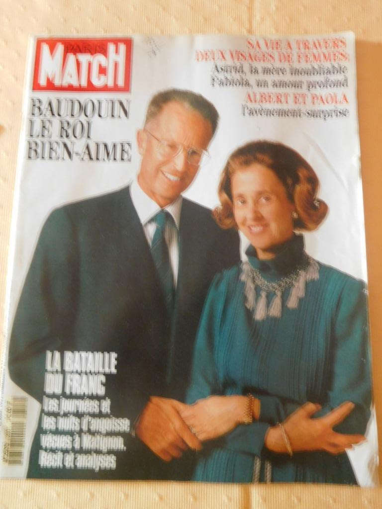 Revue Paris Match décès du roi Baudouin, Livres, Enlèvement ou Envoi, Utilisé