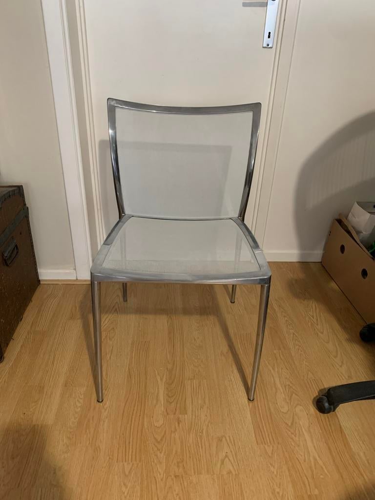 Chaises Zanotta Zilli en aluminium et toile PVC (blanc), Enlèvement ou Envoi, Comme neuf, Blanc