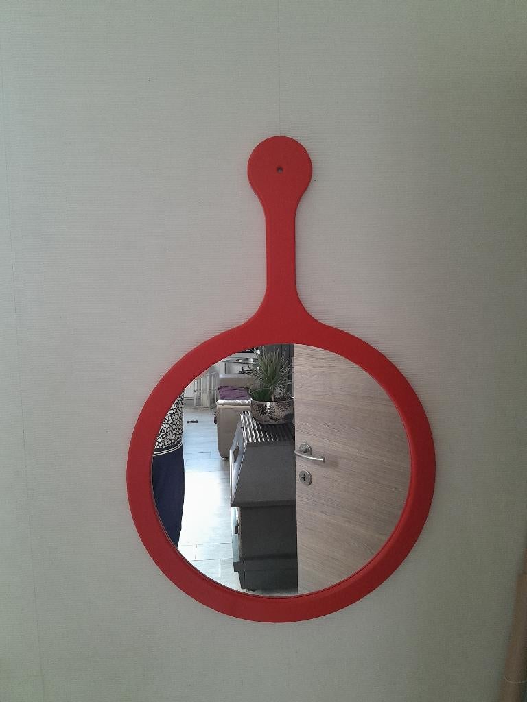 Vintage grote Ikea oranje spiegel jaar 80' 90' TBE, Ophalen