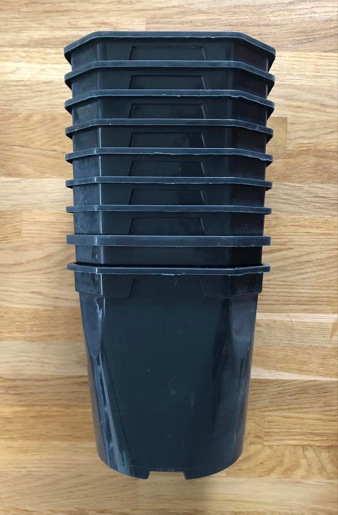 kweekpotjes 13,5 x 13,5 cm vierkant zwart, Ophalen of Verzenden, Zo goed als nieuw, Overige typen