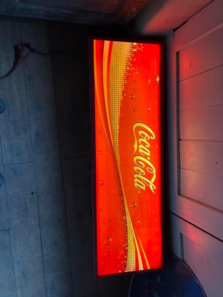 Vintage Coca Cola lichtbak reclame 127cm x 40cm x 20cm, Muziek en Instrumenten, Licht en Laser, Ophalen, Zo goed als nieuw