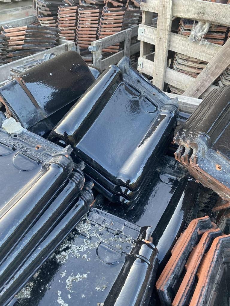 Dakpannen gelakt antraciet, Enlèvement, Comme neuf, Tuiles