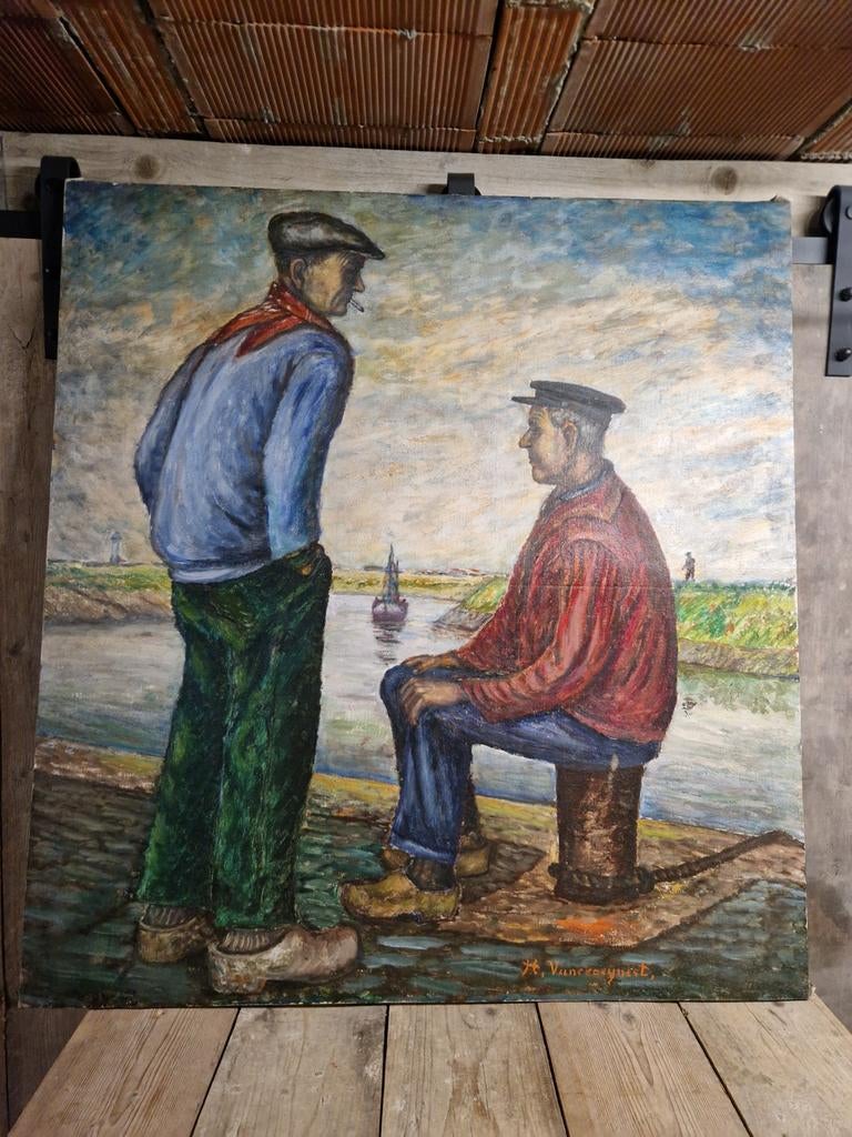 Olie op doek Gesigneerd, Antiek en Kunst, Ophalen