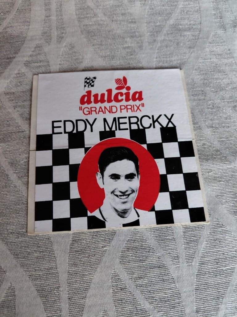 Wielrennen : sticker Eddy Merckx, Verzamelen, 1960 tot 1980, Gebruikt, Ophalen of Verzenden, Prent