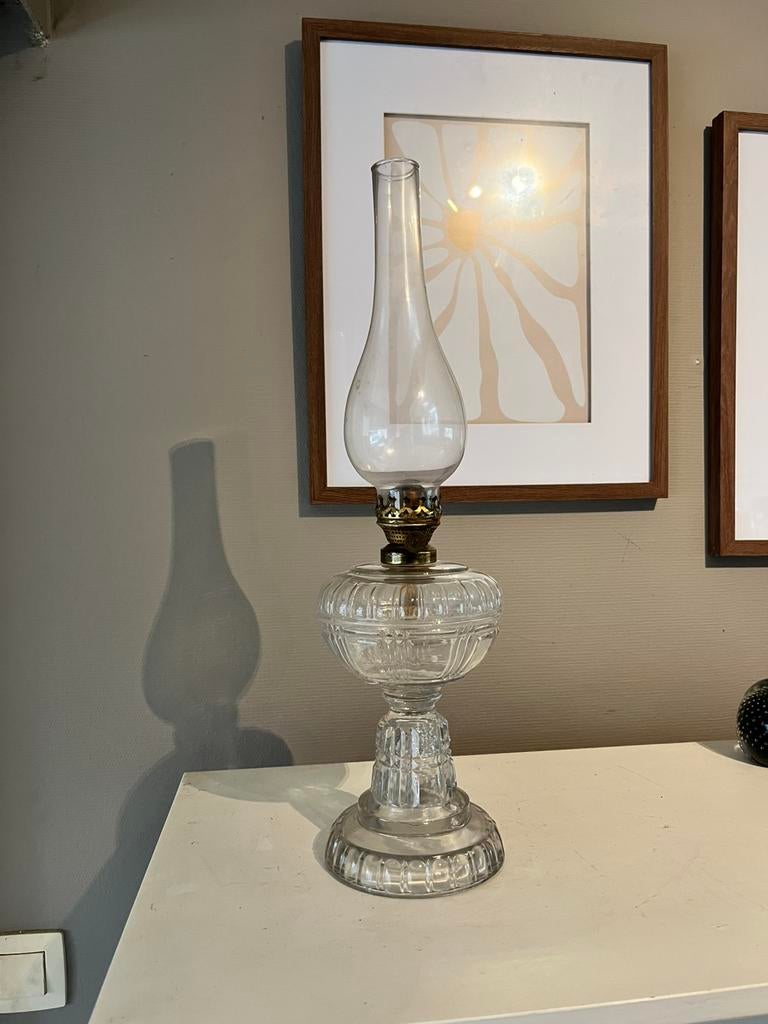 Lampe a petrole en verre, Maison & Meubles, Enlèvement, Comme neuf, Verre