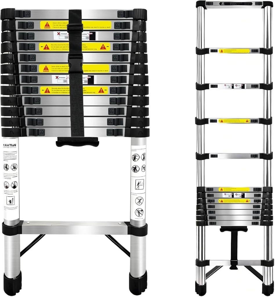 Échelle télescopique NEUVE en acier inoxydable de 3.80 mètre, Enlèvement, Échelle