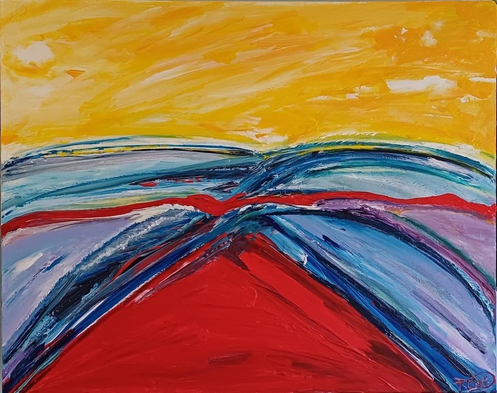 KLEURRIJK ABSTRACT GROOT FORMAAT, Ophalen of Verzenden