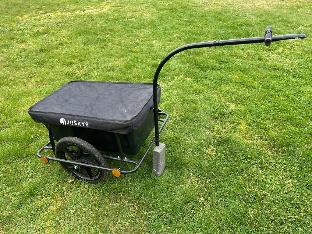 Fietskar / aanhangwagen - 90 Liter Merk JUSKYS, Vélos & Vélomoteurs, Accessoires vélo | Remorques, Comme neuf, Vélo suiveur, Enlèvement