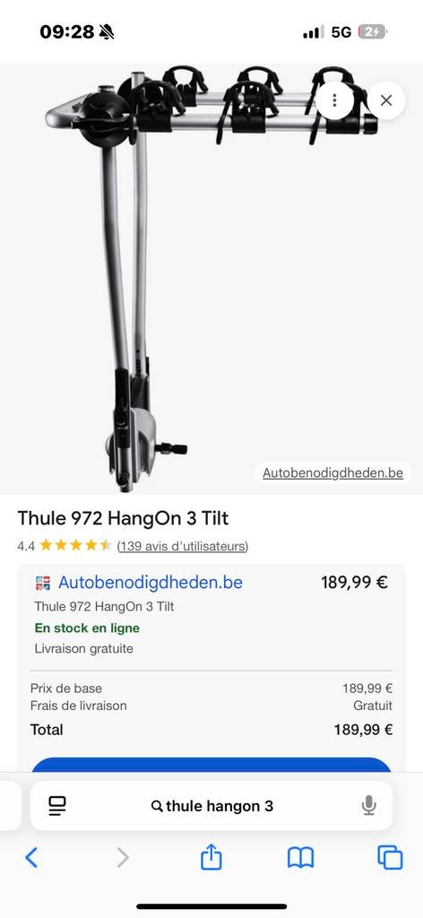 Porte 4 vélos thule neuf, Enlèvement, Comme neuf