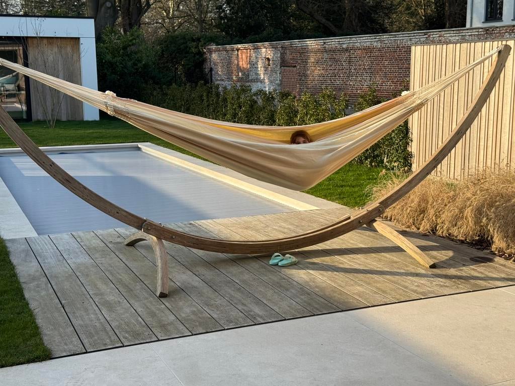 Maranon Arc hangmatstandaard XXL en hangmat XL, Tuin en Terras, Ophalen, Meerpersoons, Zo goed als nieuw, Met standaard