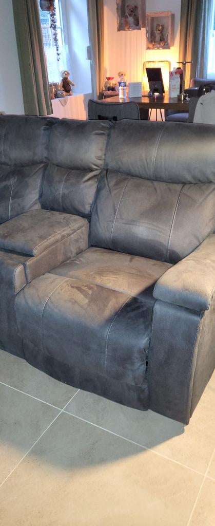 Donkergrijze dubbele elektrische relaxzetel, Ophalen