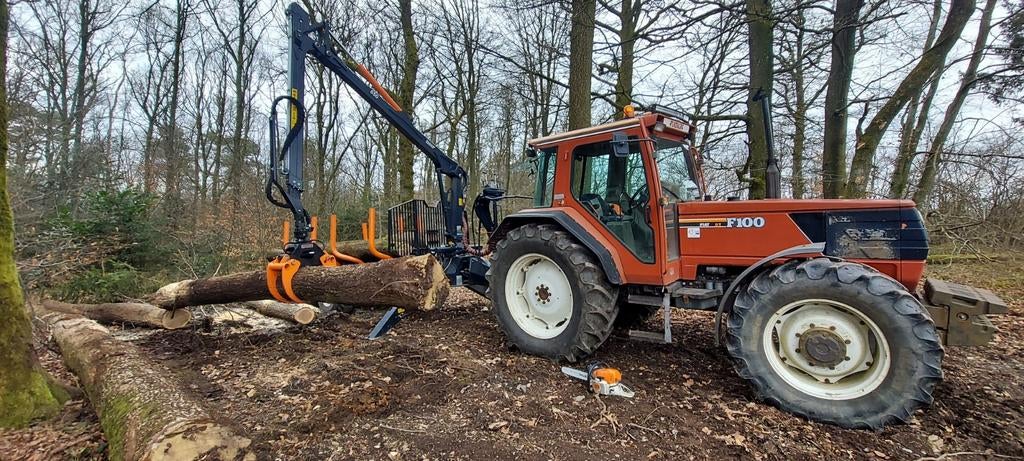 Fiat f100 dt + remorque forestière bmf 8t2, Zakelijke goederen, Landbouw | Werktuigen, Ophalen