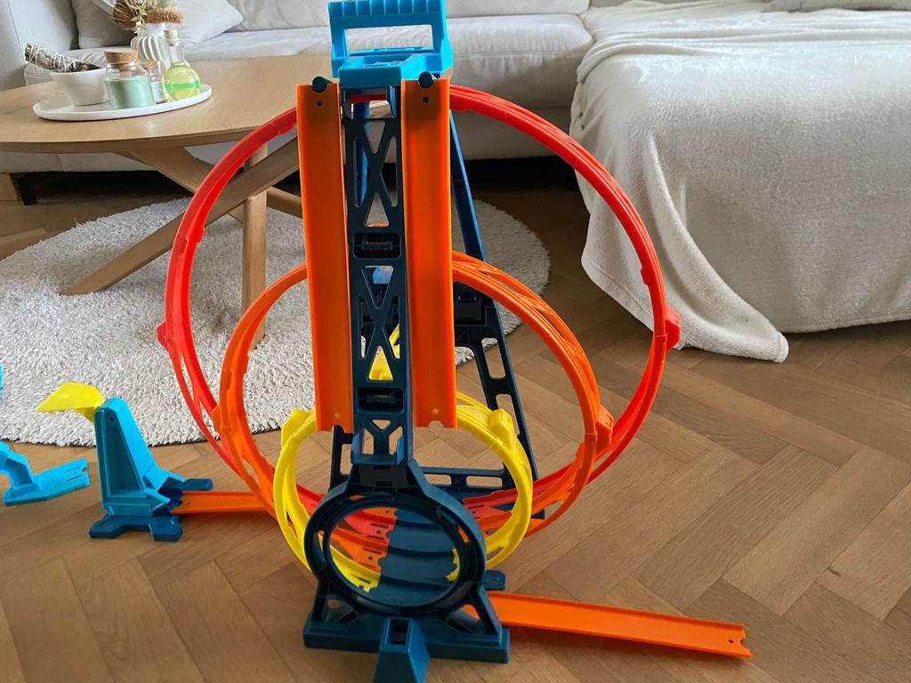 Lot de 3 structures Hotwheels + voitures, Comme neuf, Enlèvement, Circuit, Hot Wheels