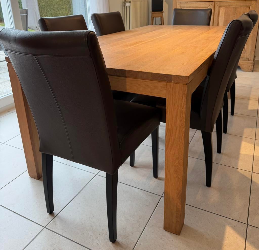 Table Ethnicraft en chêne massif 200*100, Huis en Inrichting, Ophalen, Gebruikt, 75 cm of meer, Eikenhout