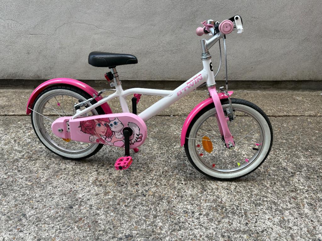 BTWIN Docto Girl 500, Ophalen, Zijwieltjes, 16 tot 20 inch, Zo goed als nieuw