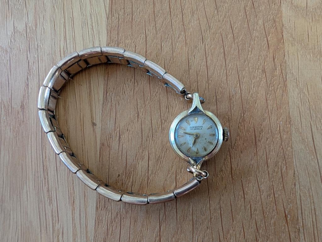 Montre Junghans Or 14 carats femme vintage ancien antiquité, Montre-bracelet, Autres marques, Enlèvement ou Envoi, Or