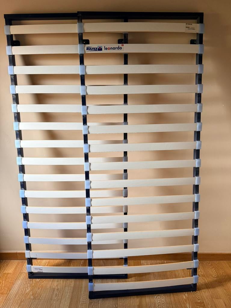 Sommier à lattes bultex 160x200 (80x80), Enlèvement, Utilisé, Sommier, 200 cm