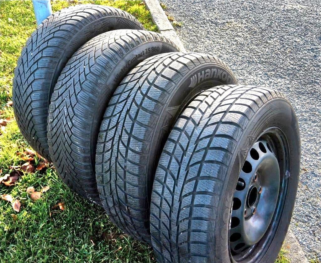 Jantes VW Golf avec pneus hiver 195/65-15, Autos : Pièces & Accessoires, Pneus & Jantes, 15 pouces, Pneus et Jantes, Pneus hiver