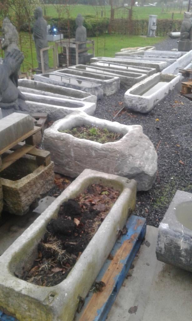 jardinière, bac XXL pierre bleu arduin , grand choix !!, Pierre, 30 à 60 cm, Enlèvement, Utilisé