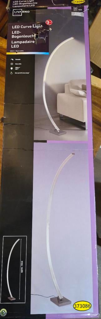 Livarno led vloerlamp. Vloerlamp van staal en aluminium, Huis en Inrichting, Ophalen, Led-lamp, Minder dan 30 watt, Soft of Flame