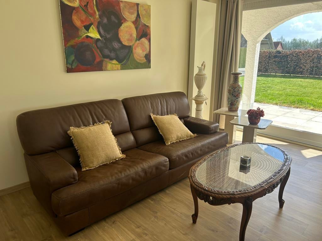 Zetel, Maison & Meubles, Canapés | Coins salons complets, Enlèvement, Utilisé, Cuir, Klassiek-modern