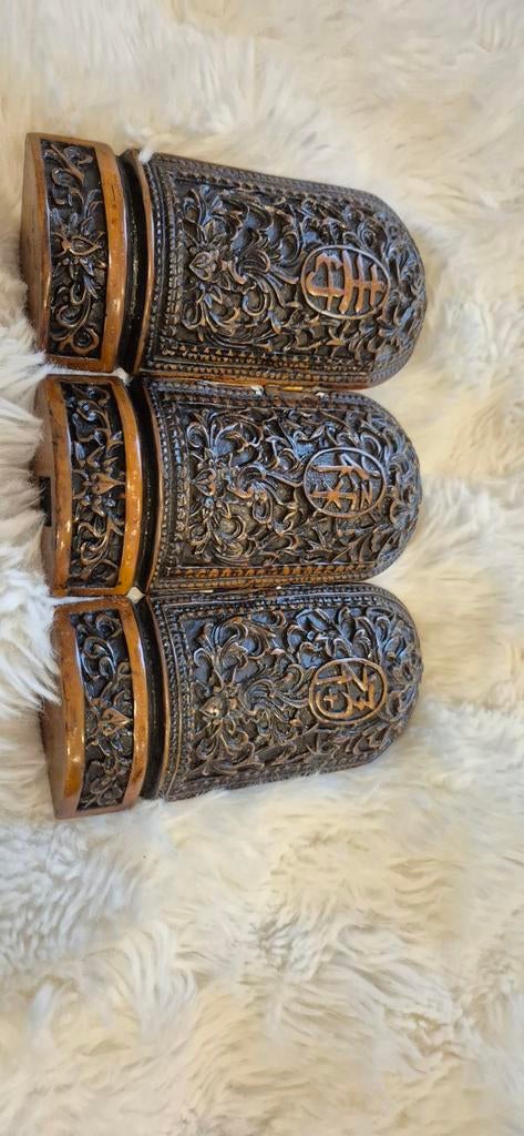 Aziatisch houten snijwerk – decoratief drieluik, Antiek en Kunst, Ophalen