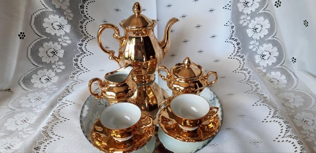 Vintage porseleinen koffieservies, merk Kronester, Antiek en Kunst, Ophalen