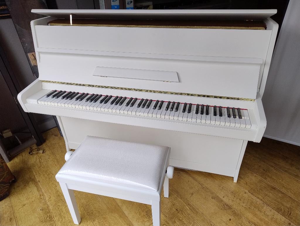 Witte piano Rosler ( mat wit), Envoi, Utilisé, Blanc, Piano