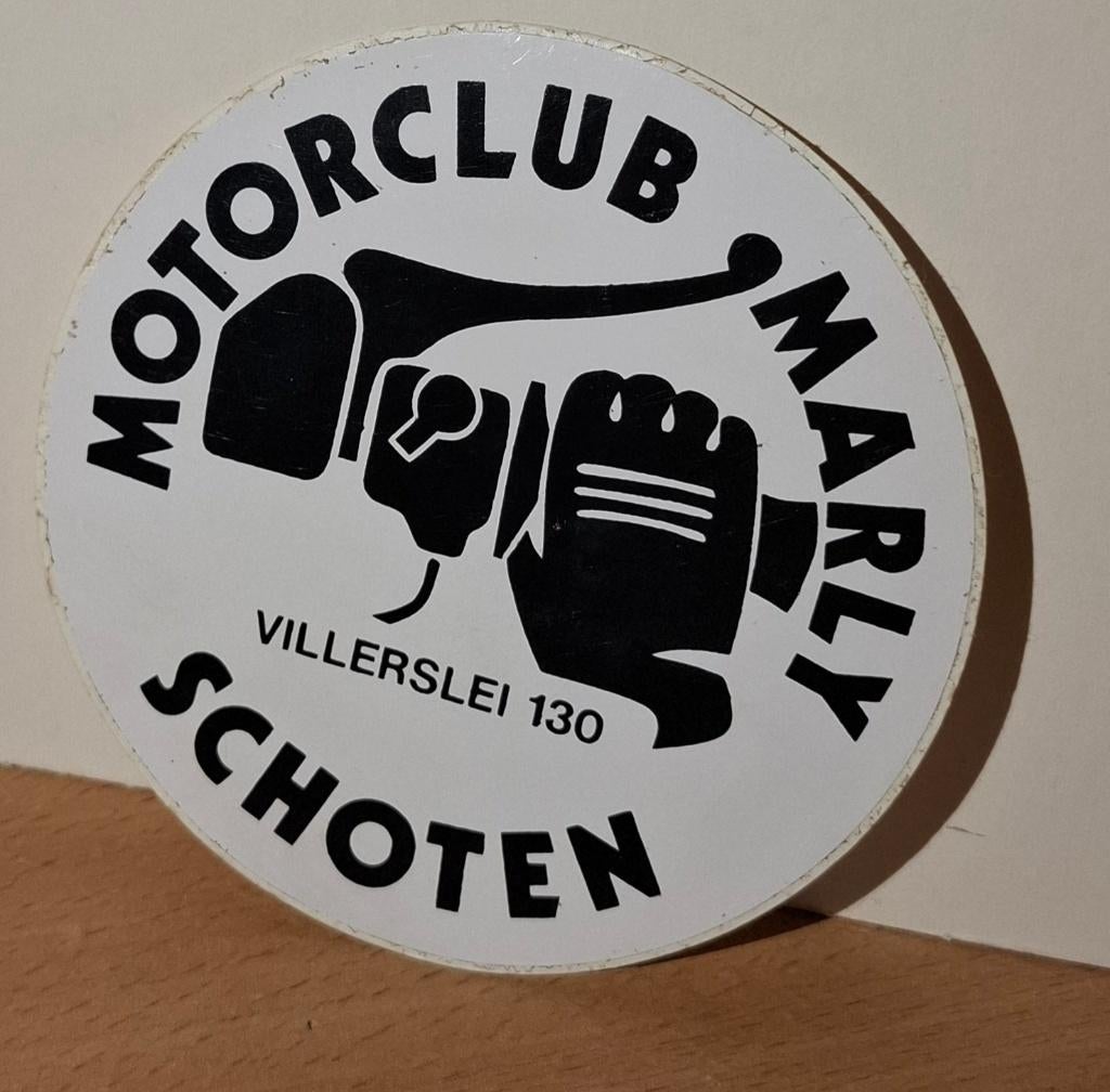Autocollant du club de motos Marly Schoten, Collections, Autocollants, Enlèvement ou Envoi