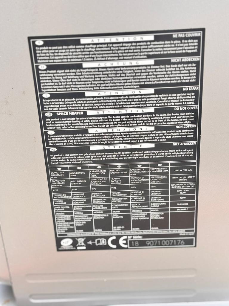 Petroleumkachel Qlima, Huis en Inrichting, Kachels, Ophalen, Gebruikt, Overige brandstoffen, Petroleumkachel