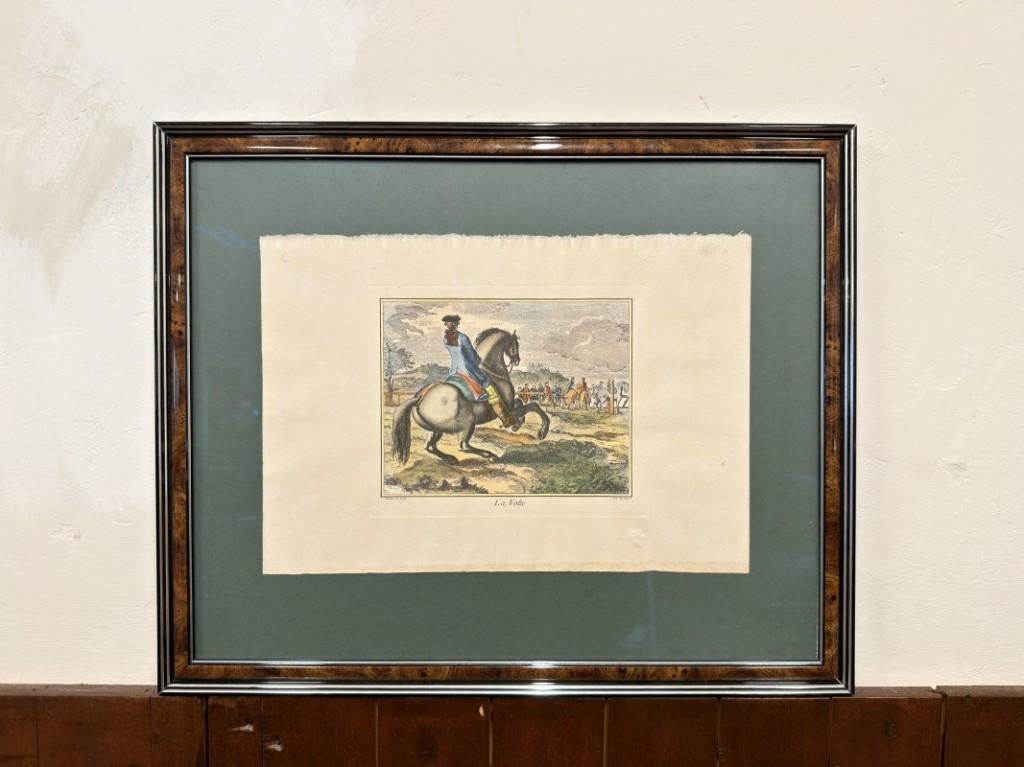 Franse prent in notenhouten lijst, Antiek en Kunst, Ophalen