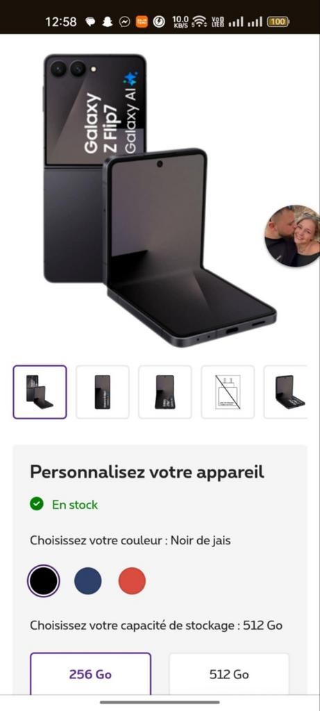 SAMSUNG ZFLIP7 FE NOIR, Enlèvement, Samsung