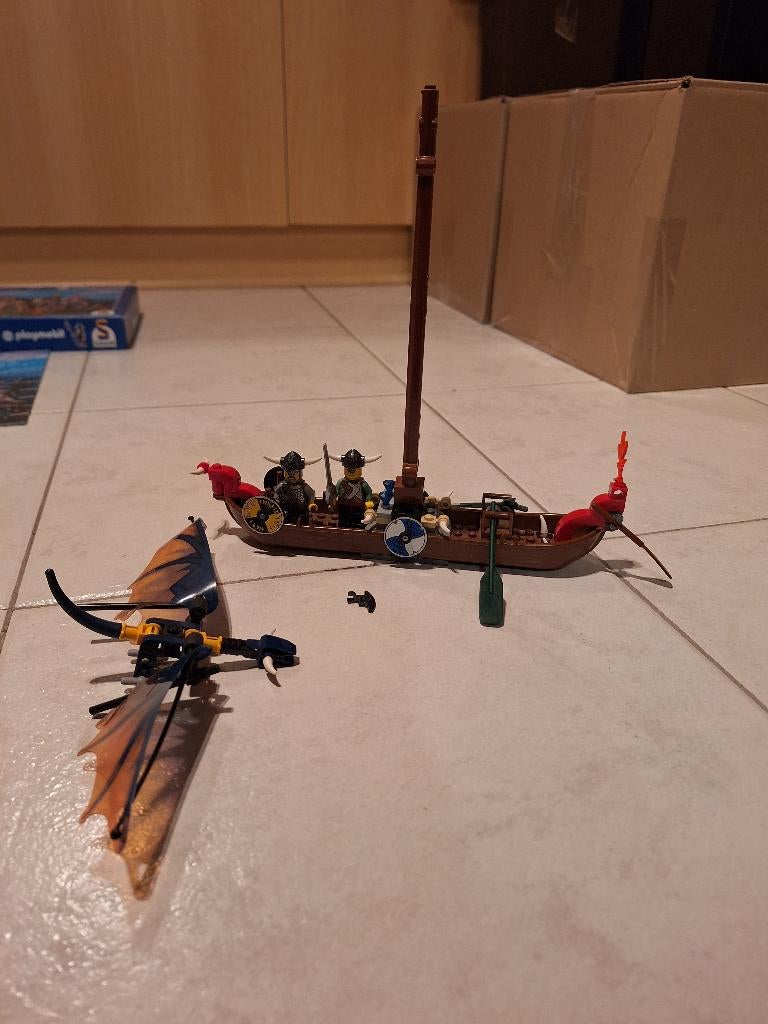 Lego Set 7016: Viking Boat against the Wyvern Dragon, Ophalen of Verzenden, Gebruikt, Complete set, Lego