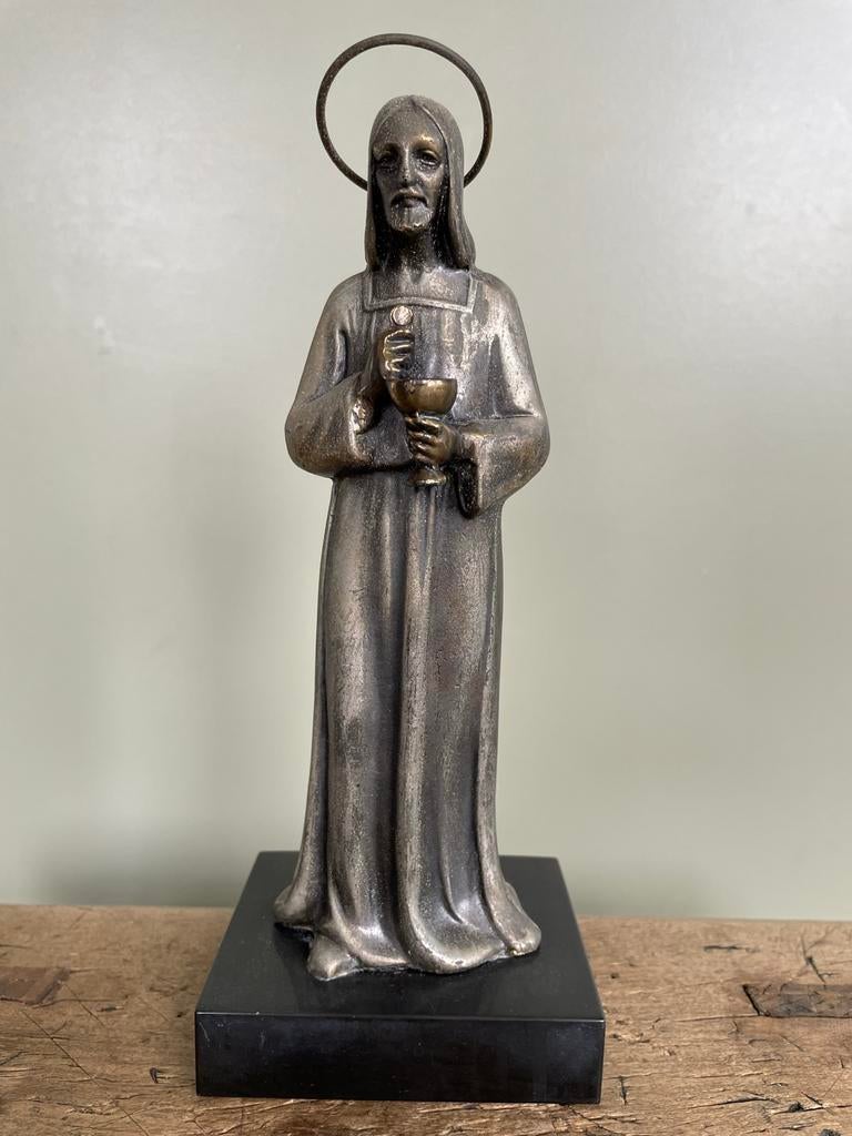 Christus beeld in art deco , getekend E. Scali, Antiek en Kunst, Ophalen of Verzenden