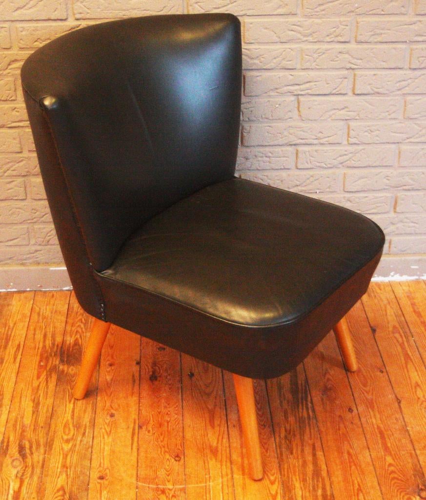 Zwarte Cocktailzetel Uit Jaren 60 / In Perfecte Staat, Enlèvement, Vintage / Jaren 60, Bois, Une personne