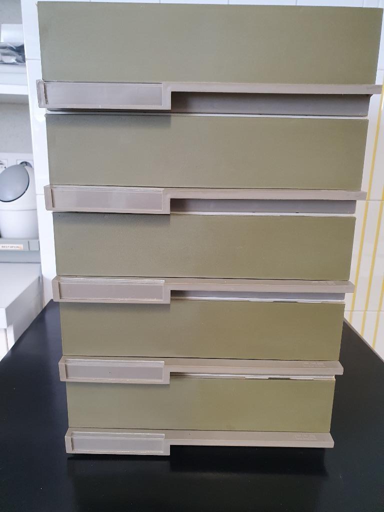 Vintage papier A4 ladekastje 5 laden, Diversen, Bureau-accessoires, Gebruikt, Ophalen