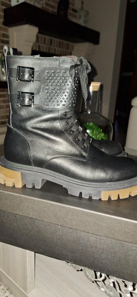 Caroline Biss zwarte boots in leer maat 40 - nieuw, Kleding | Dames, Schoenen, Verzenden, Zwart, Nieuw, Caroline Biss