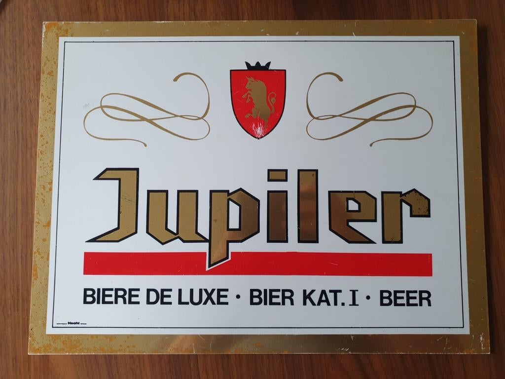 Panneau publicitaire en plastique dur - Jupiler Biere De Lux, Collections, Marques & Objets publicitaires, Utilisé, Panneau publicitaire