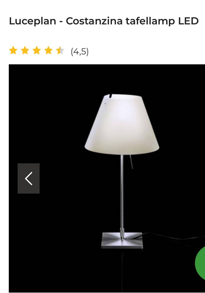 Tafellamp Luceplan 80cm, Ophalen, Zo goed als nieuw, Overige materialen, 75 cm of meer