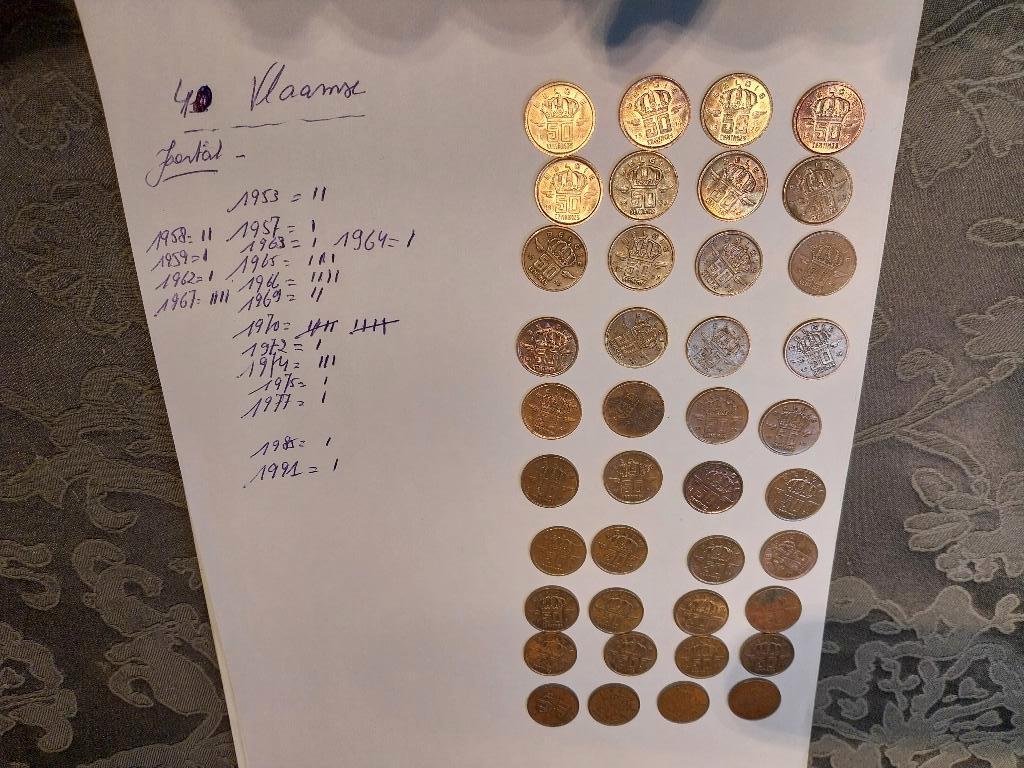 50 cent bef mijnwerker van 1953-1991 vlaams 40 stuks verhuis, Ophalen, Overig, Losse munt