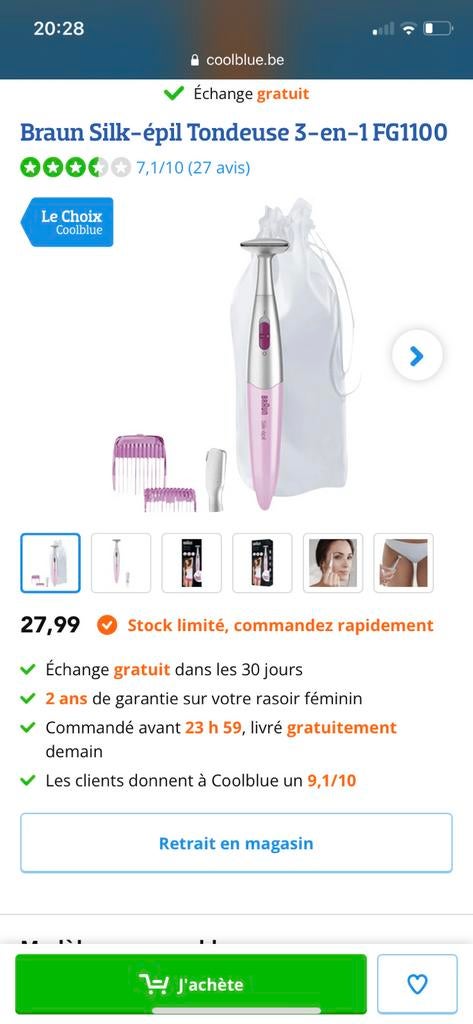 BRAUN epilator, Elektronische apparatuur, Ophalen, Zo goed als nieuw
