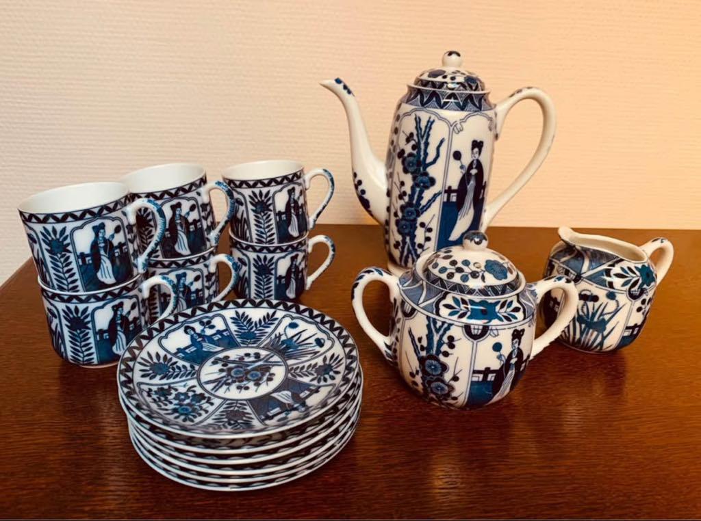 Service à thé bleu de Delft vintage, Antiquités & Art, Enlèvement