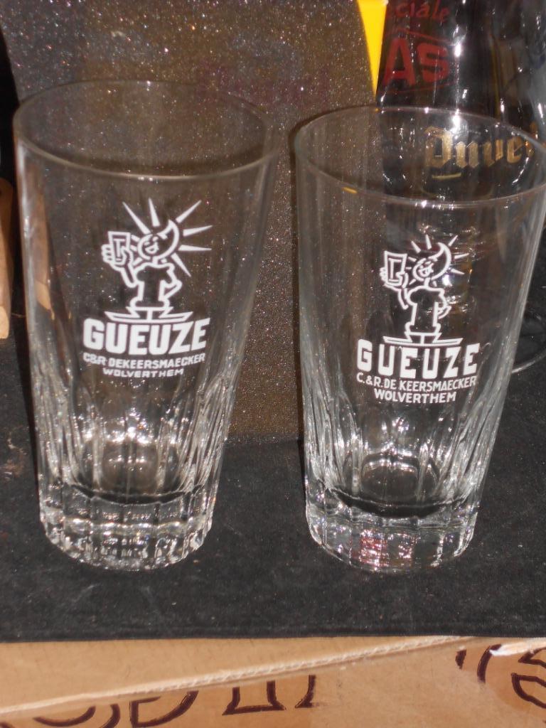 Gueuze.Geuze.Kriek.Lambic.De Cam.Gooik.Suske en Wiske, Verzamelen, Biermerken, Zo goed als nieuw, Glas of Glazen, Overige merken