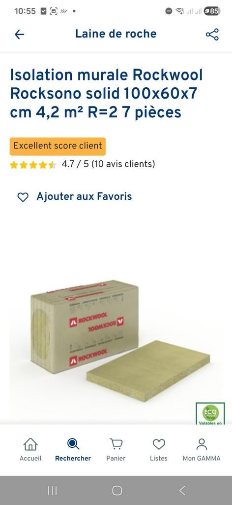 2 panelen 100 60 7 steenwol, Ophalen, 4 tot 8 cm, Nieuw, Steenwol